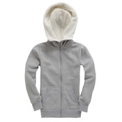 Sherpa Fleece Turtle Neck Zip Hoodie-Peach Finished