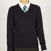 Girls Fit Cotton V-Neck Jumper