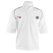 Playing shirt S/S SNR - white / maroon trim