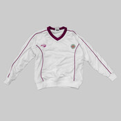 PLAYING SWEATER L/S SNR -  WHITE / MAROON TRIM