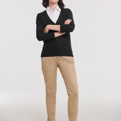 715Fmg - Ladies' V-neck Knitted Cardigan