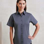 Women's short sleeve poplin blouse