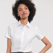 Women's short sleeve herringbone shirt