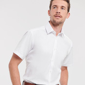 Short sleeve herringbone shirt
