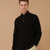 Henbury Long Sleeve Cotton Piqué Polo Shirt