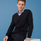 Henbury Lightweight Cotton Acrylic V Neck Sweater
