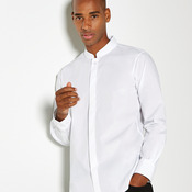 Kustom Kit Long Sleeve Tailored Mandarin Collar Shirt