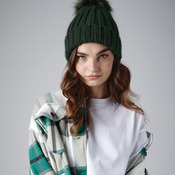 Verbier Faux Fur Pop Pom Chunky Beanie