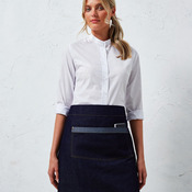 Domain contrast denim waist apron