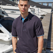Front Row Contrast Cotton Piqué Polo Shirt