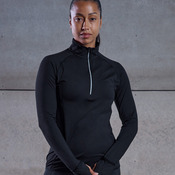 Tombo Ladies Long Sleeve Zip Neck Performance Top
