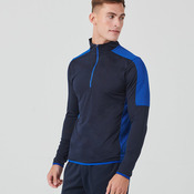 ¼ zip mid-layer with contrast panelling