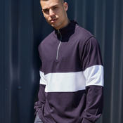 Front Row Panelled 1/4 Zip Neck Top