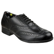 Kada Girls School Shoes Black Leather (Hush Puppies)