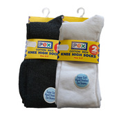 KNEE HIGH SOCKS WHT CHAR