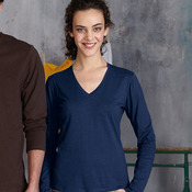 Kariban Ladies L/S V Neck T-Shirt