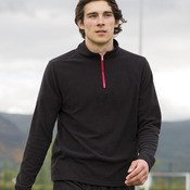 F/Hales L/S Piped Zip Neck Fleece