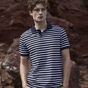 Front Row Striped Jersey Polo Shirt