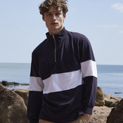 Front Row Panelled 1/4 Zip Neck Top