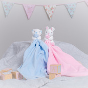Baby animal comforter with rattle